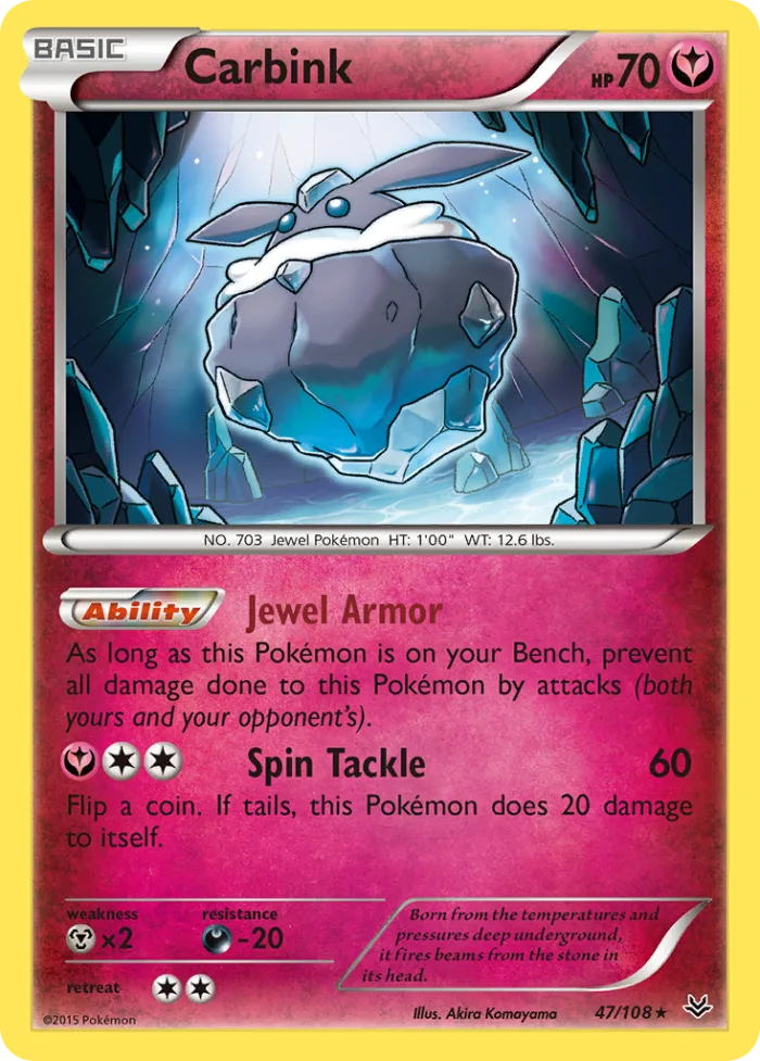 Carbink #47 Roaring Skies Pokemon card