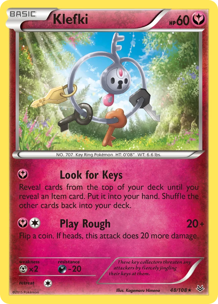 Klefki #48 Roaring Skies Pokemon card