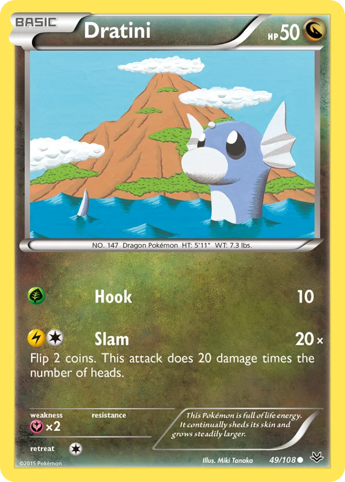 Dratini #49 Roaring Skies Pokemon card