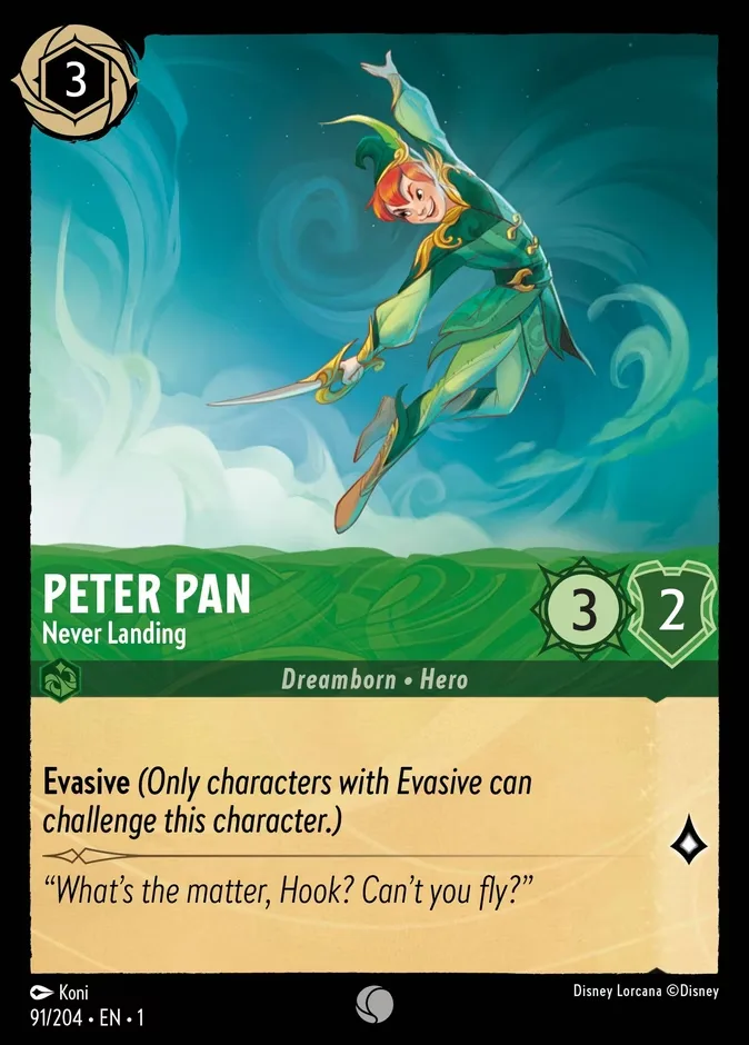 Peter Pan #91 The First Chapter Disney Lorcana card