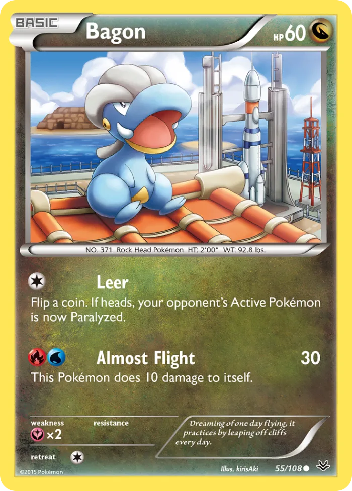 Bagon #55 Roaring Skies Pokemon card