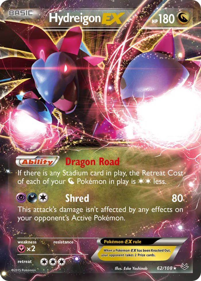 Hydreigon-EX #62 Roaring Skies Pokemon card