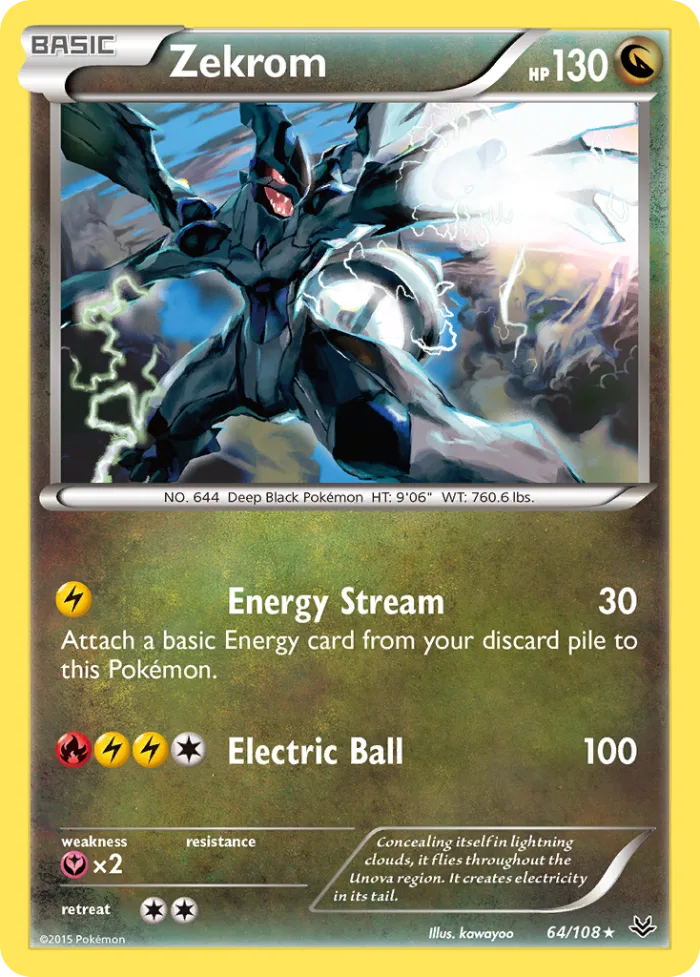 Zekrom #64 Roaring Skies Pokemon card