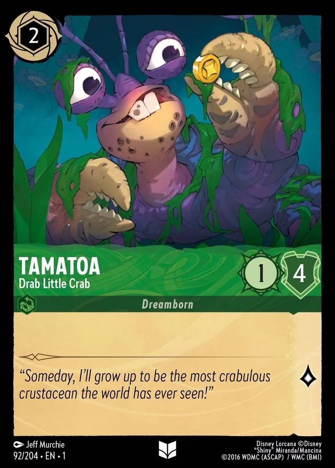 Tamatoa #92 The First Chapter Disney Lorcana card