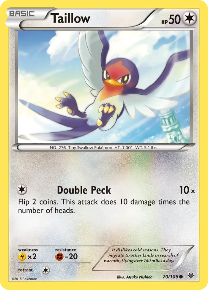 Taillow #70 Roaring Skies Pokemon card