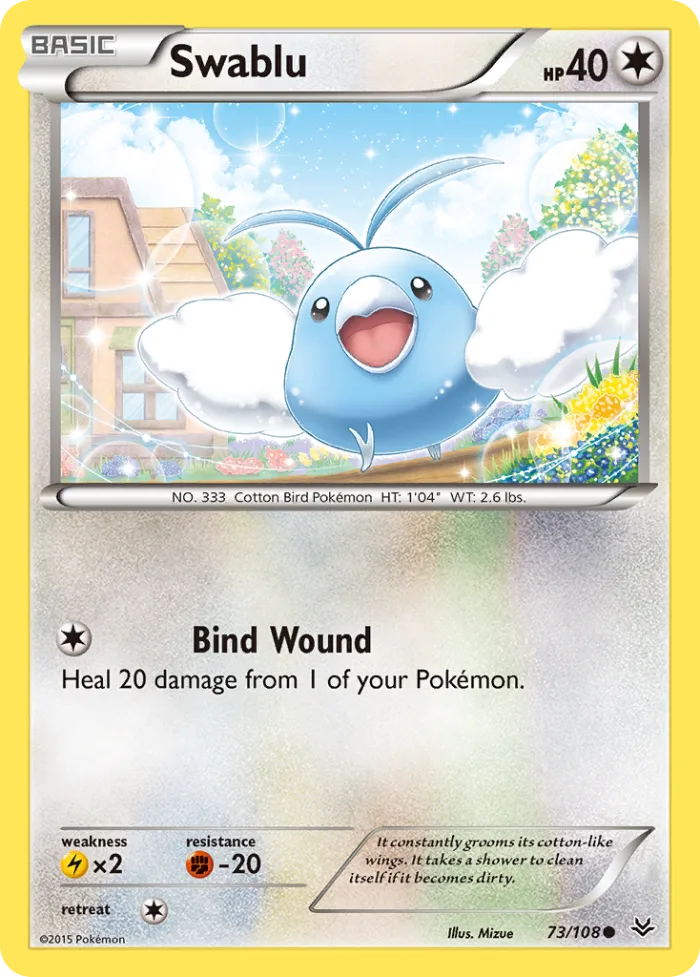 Swablu #73 Roaring Skies Pokemon card
