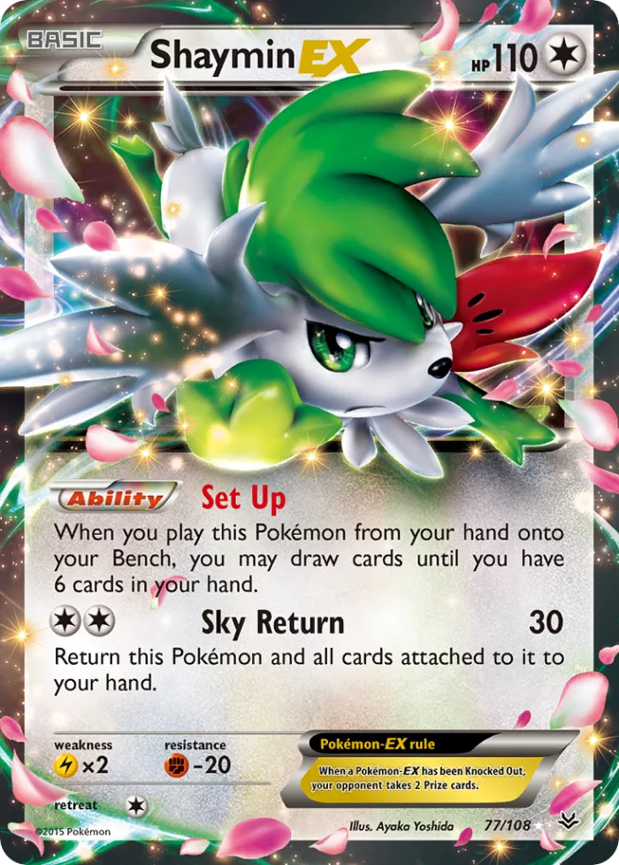 Shaymin-EX #77 Roaring Skies Pokemon card
