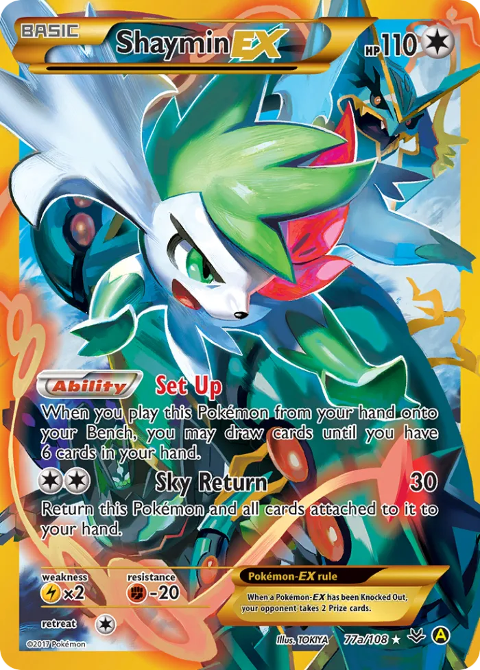 Shaymin-EX #77a Roaring Skies Pokemon card