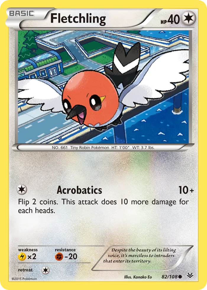 Fletchling #82 Roaring Skies Pokemon card