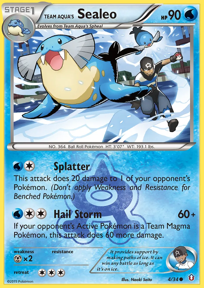 Team Aqua's Sealeo #4 Double Crisis Pokemon card
