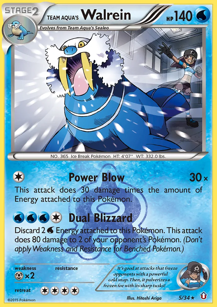 Team Aqua's Walrein #5 Double Crisis Pokemon card