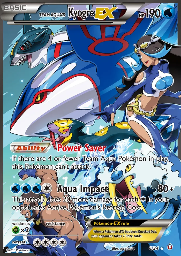 Team Aqua's Kyogre-EX #6 Double Crisis Pokemon card