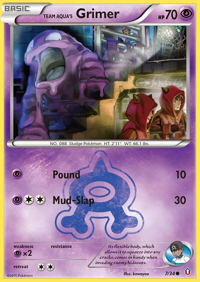Team Aqua's Grimer #7 Double Crisis Pokemon card