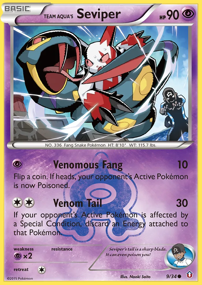 Team Aqua's Seviper #9 Double Crisis Pokemon card