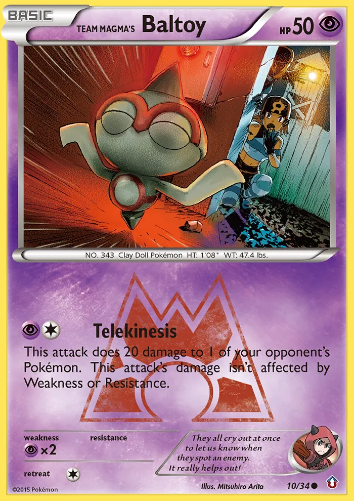 Team Magma's Baltoy #10 Double Crisis Pokemon card