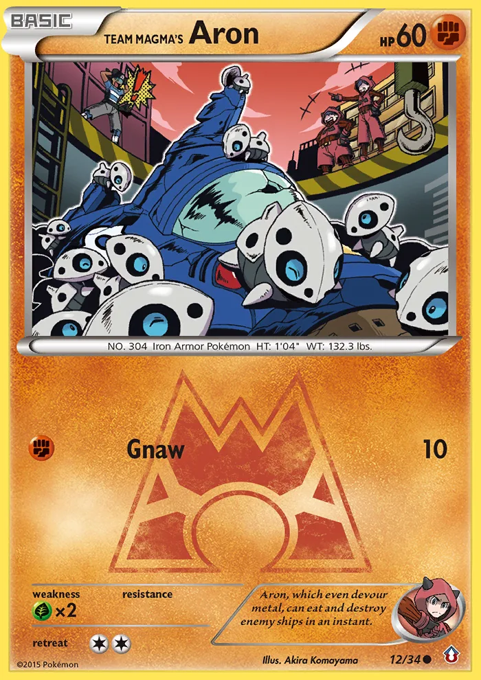 Team Magma's Aron #12 Double Crisis Pokemon card