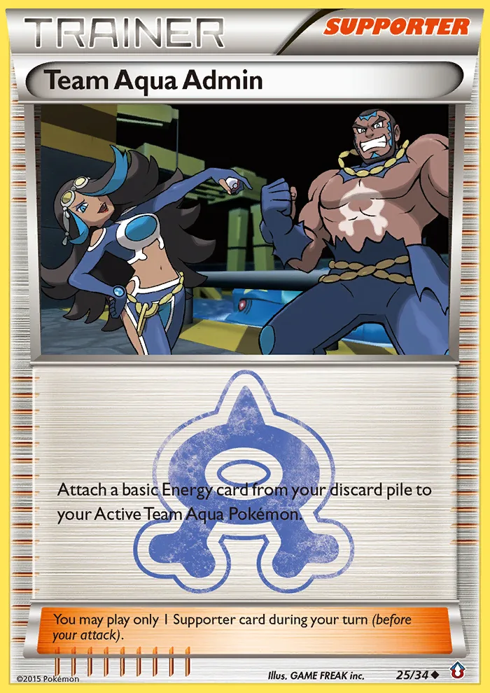 Team Aqua Admin #25 Double Crisis Pokemon card