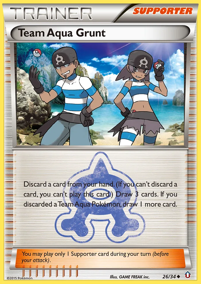 Team Aqua Grunt #26 Double Crisis Pokemon card