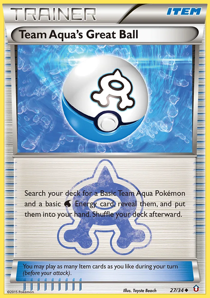 Team Aqua's Great Ball #27 Double Crisis Pokemon card