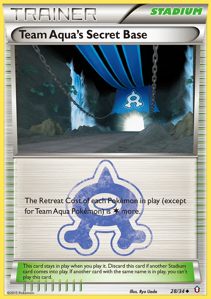 Team Aqua's Secret Base #28 Double Crisis Pokemon card