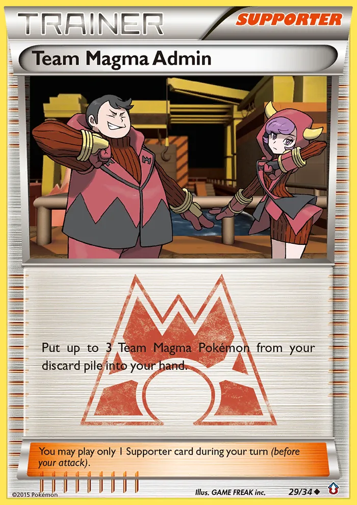 Team Magma Admin #29 Double Crisis Pokemon card