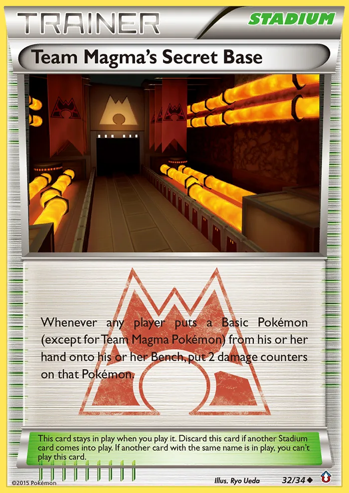 Team Magma's Secret Base #32 Double Crisis Pokemon card