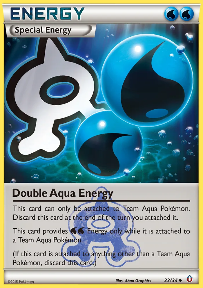 Double Aqua Energy #33 Double Crisis Pokemon card