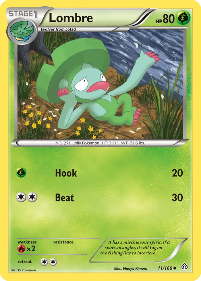Lombre #11 Primal Clash Pokemon card
