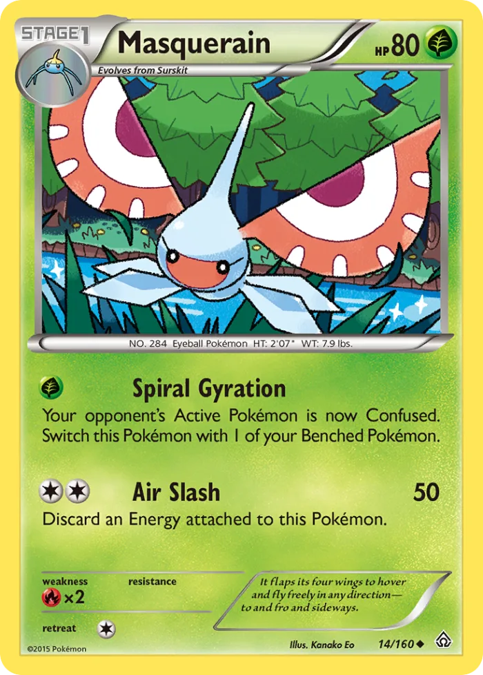 Masquerain #14 Primal Clash Pokemon card