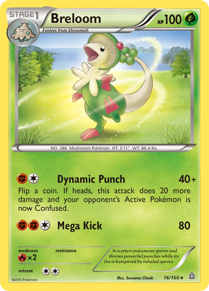 Breloom #16 Primal Clash Pokemon card