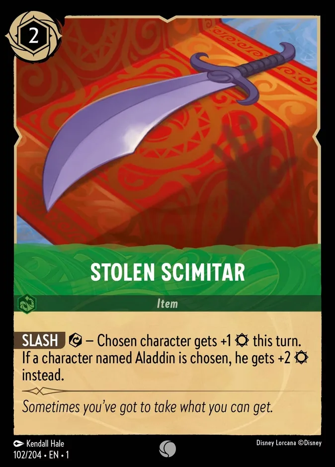 Stolen Scimitar #102 The First Chapter Disney Lorcana card