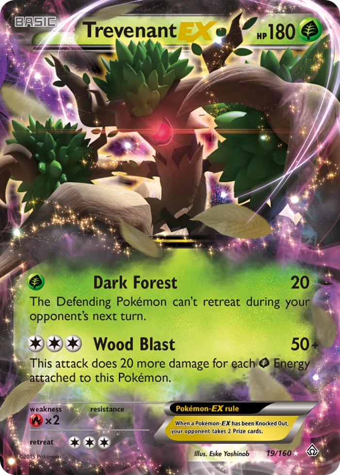 Trevenant-EX #19 Primal Clash Pokemon card
