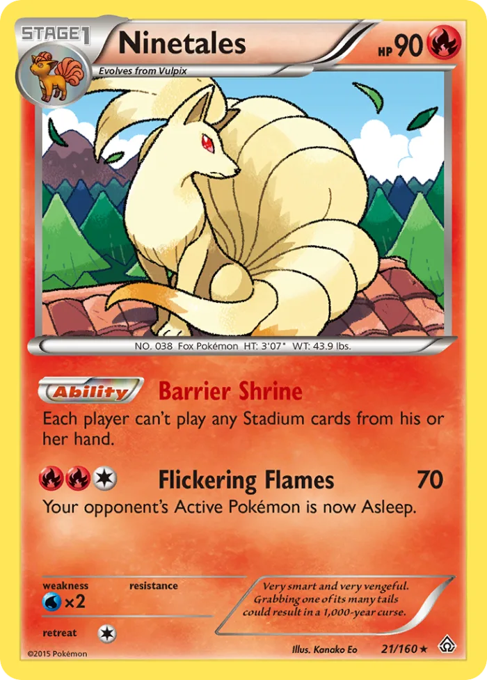Ninetales #21 Primal Clash Pokemon card