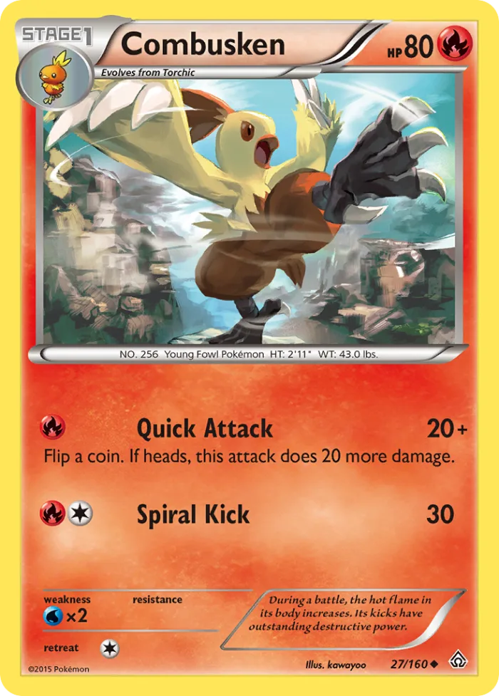Combusken #27 Primal Clash Pokemon card