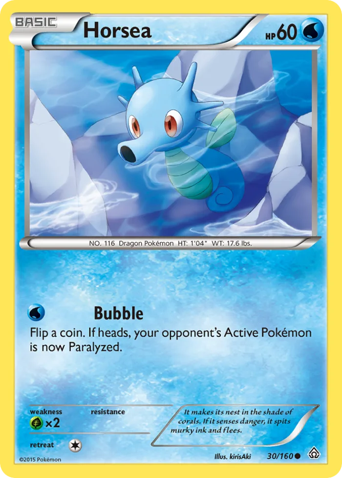 Horsea #30 Primal Clash Pokemon card