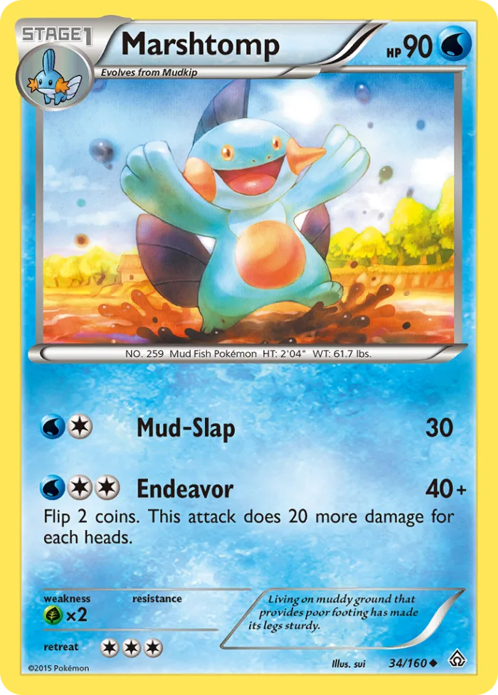 Marshtomp #34 Primal Clash Pokemon card