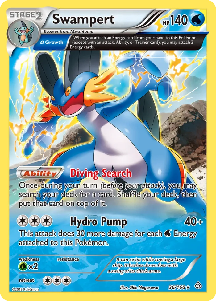 Swampert #36 Primal Clash Pokemon card