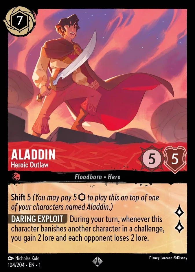 Aladdin #104 The First Chapter Disney Lorcana card