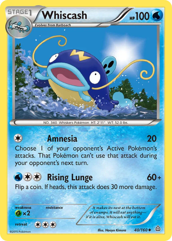 Whiscash #40 Primal Clash Pokemon card
