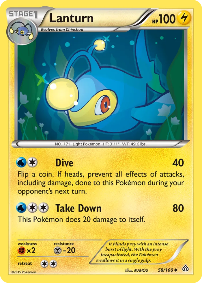Lanturn #58 Primal Clash Pokemon card