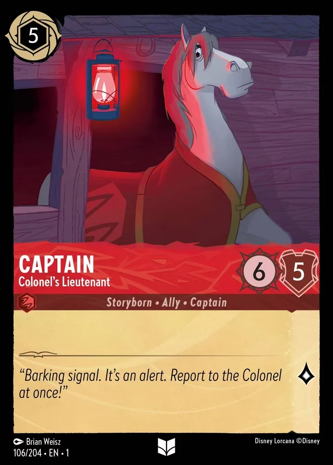 Captain #106 The First Chapter Disney Lorcana card