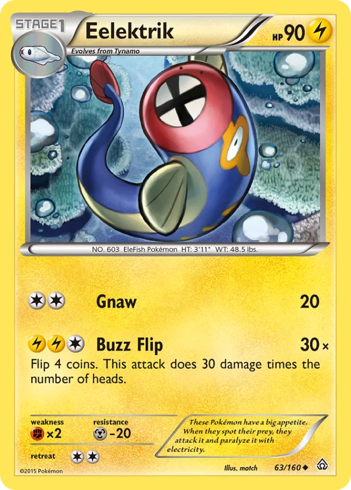 Eelektrik #63 Primal Clash Pokemon card