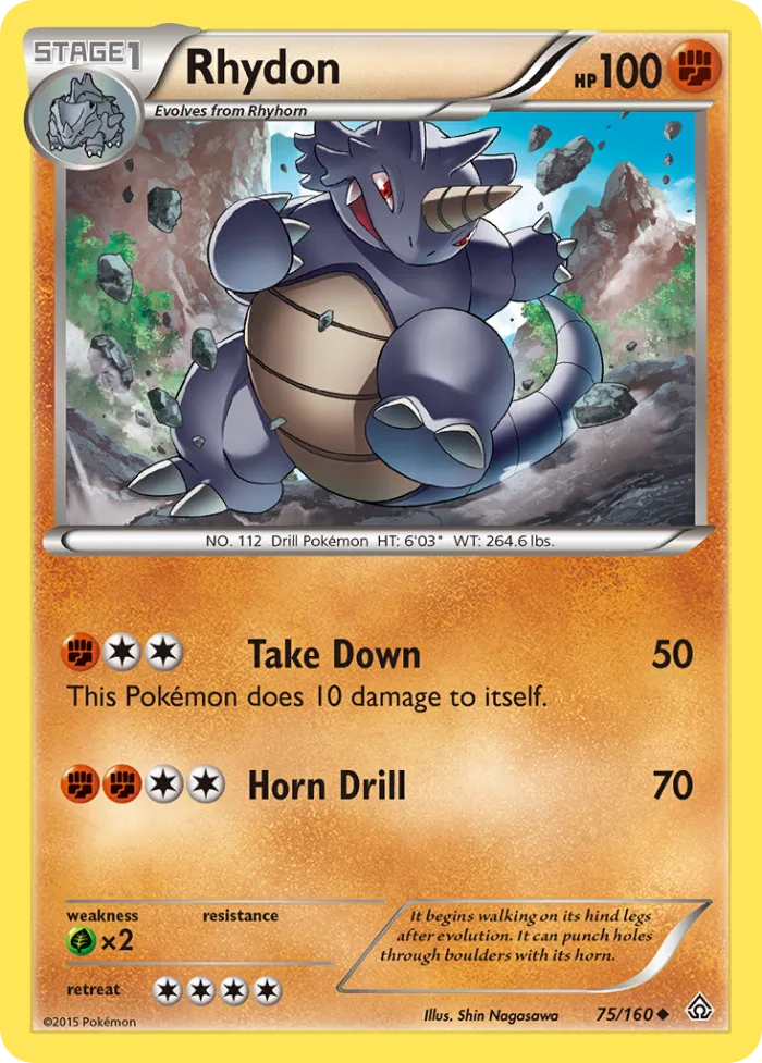 Rhydon #75 Primal Clash Pokemon card
