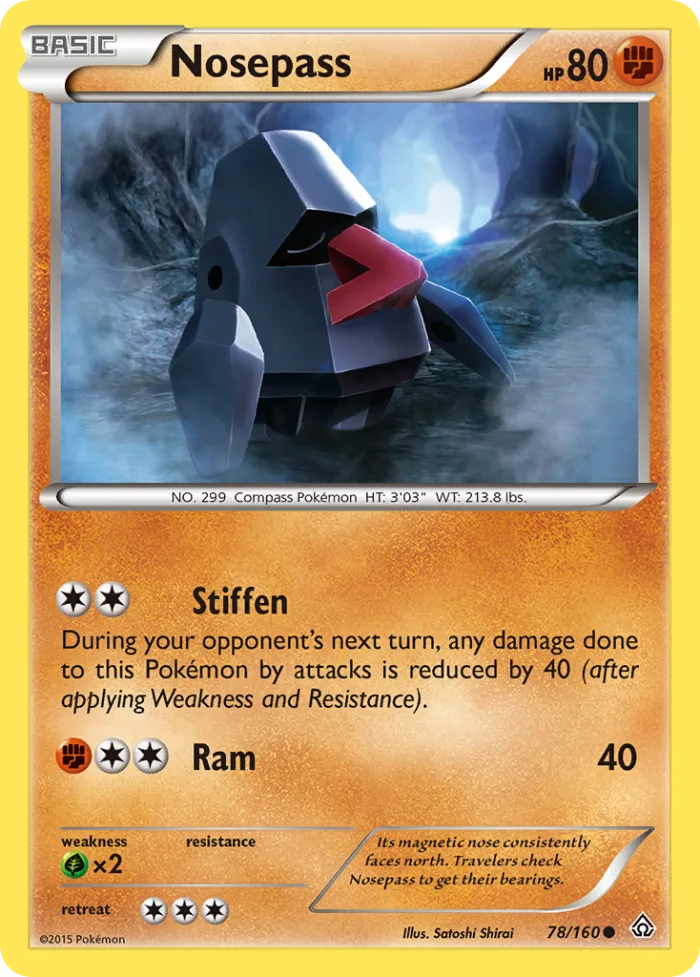 Nosepass #78 Primal Clash Pokemon card