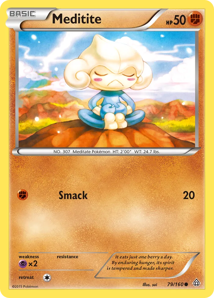 Meditite #79 Primal Clash Pokemon card