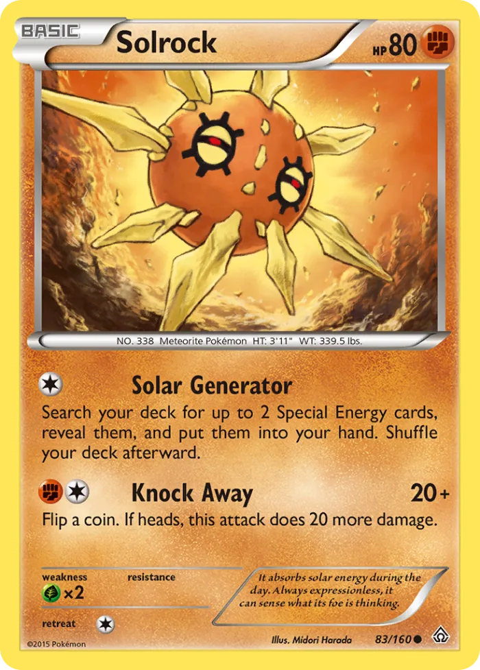 Solrock #83 Primal Clash Pokemon card