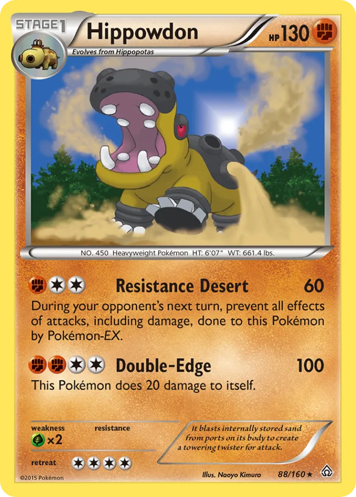 Hippowdon #88 Primal Clash Pokemon card