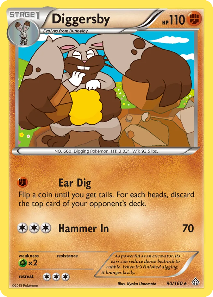 Diggersby #90 Primal Clash Pokemon card
