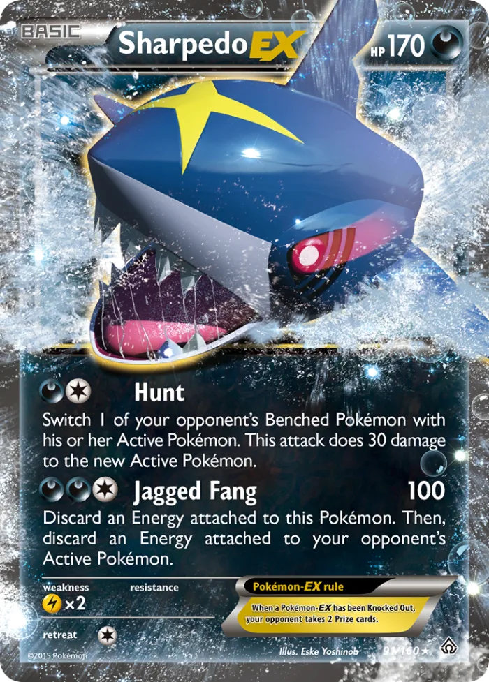 Sharpedo-EX #91 Primal Clash Pokemon card