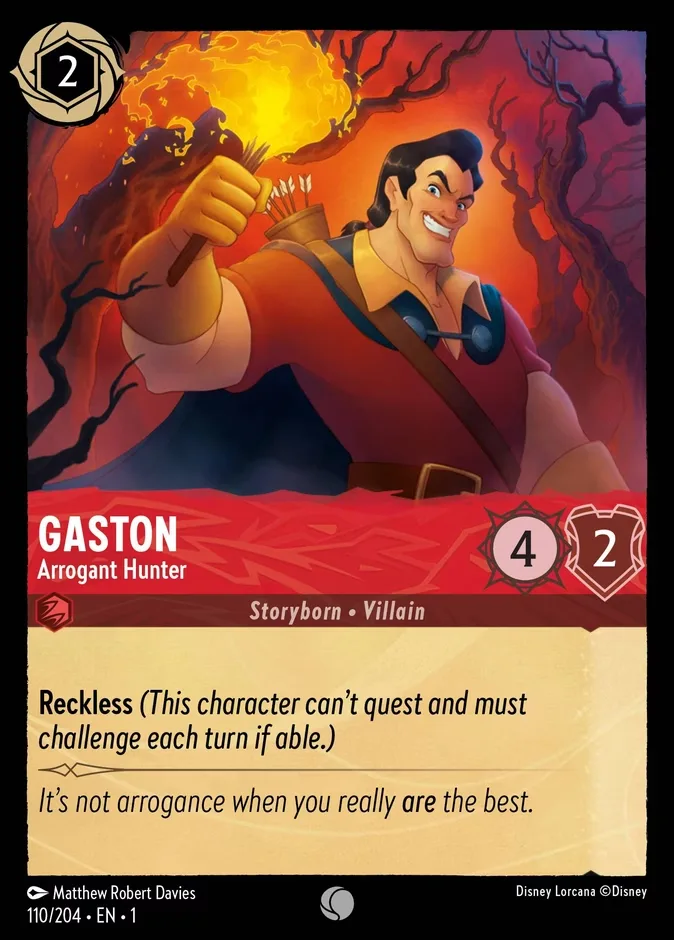 Gaston #110 The First Chapter Disney Lorcana card